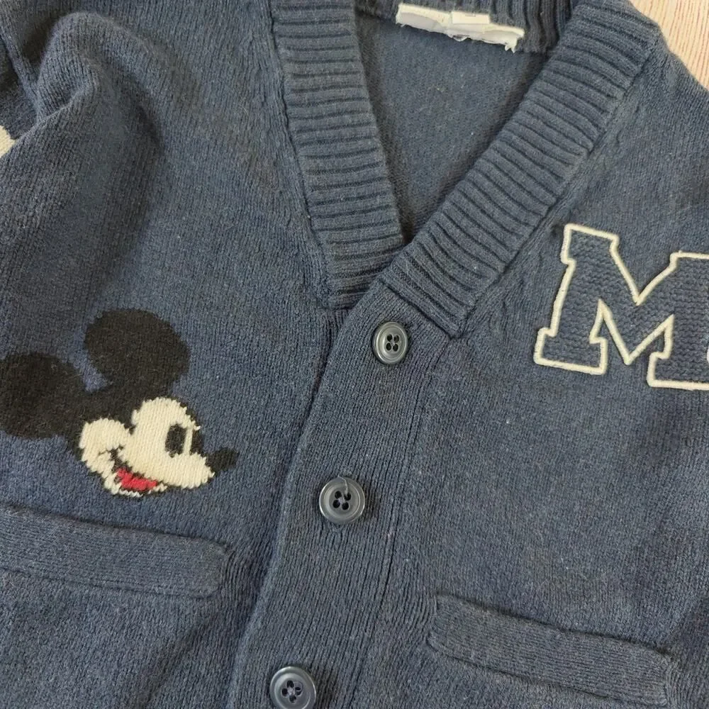Gap × Disney Toddler Mickey Mouse Varsity Sweater Cardigan sz 3